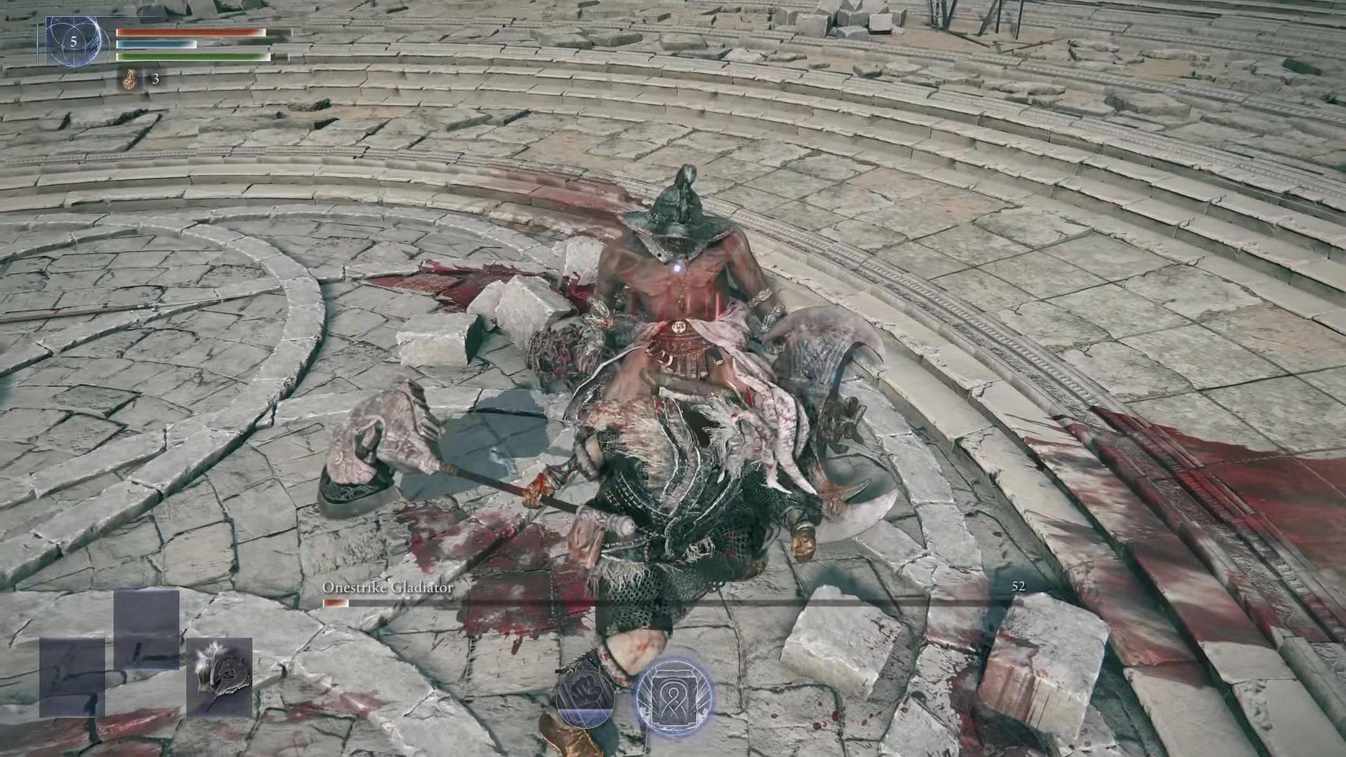 Onestrike Gladiator boss fight in Elden Ring Nightreign (Image via FromSoftware)